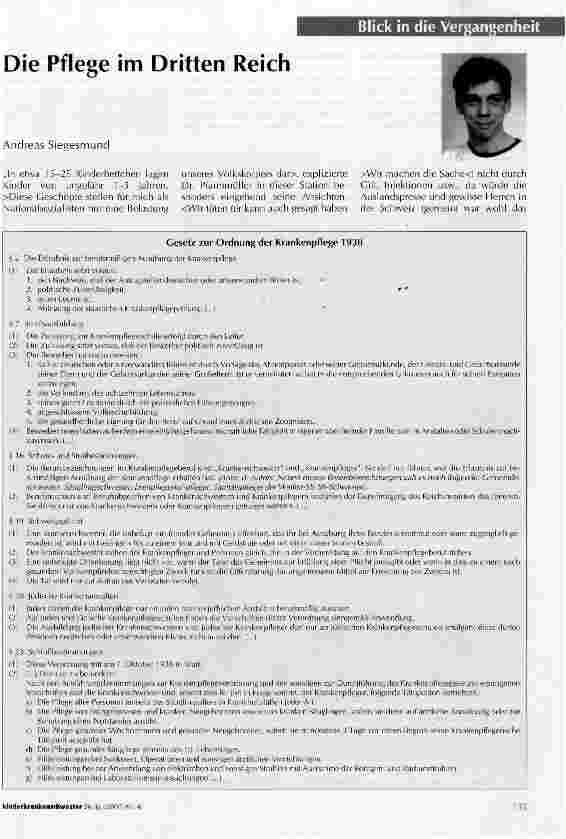Vorschauseite 1: Die Pflege im Dritten Reich