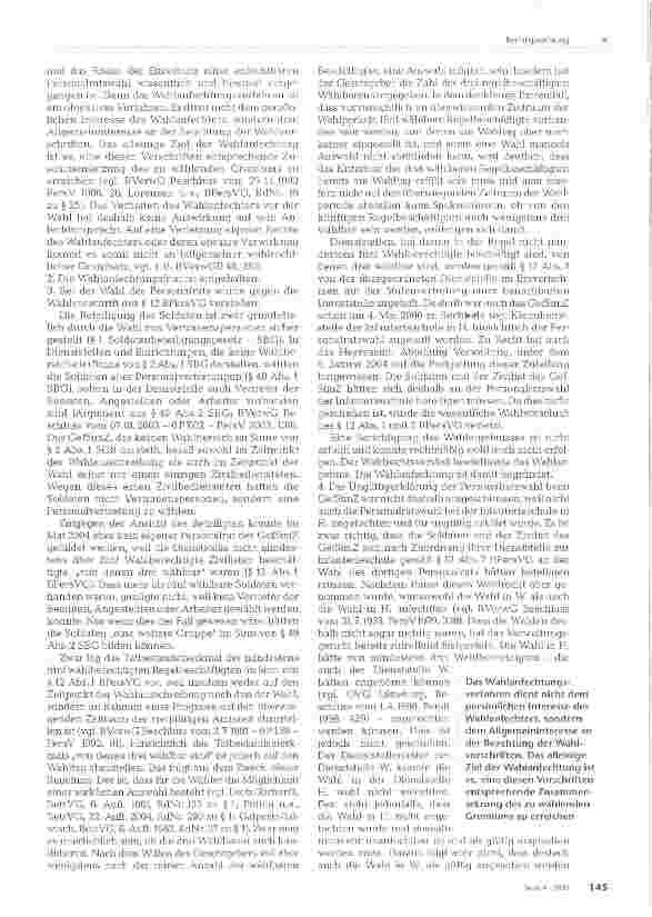 Vorschauseite 2: RECHTSPRECHUNG - ZUM PERSONALVERTRETUNGSRECHT