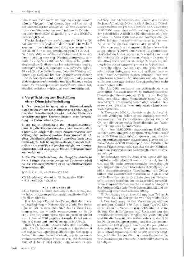 Vorschauseite 3: RECHTSPRECHUNG - ZUM PERSONALVERTRETUNGSRECHT