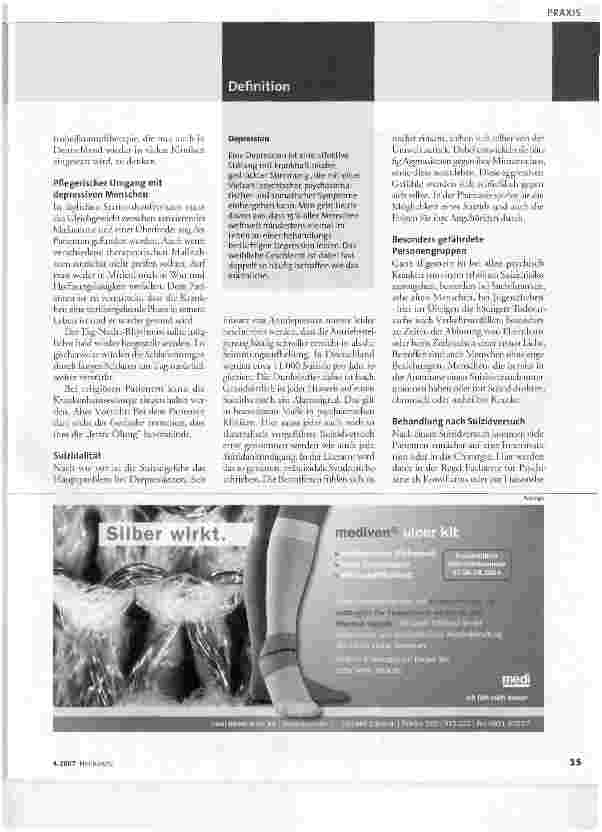 Vorschauseite 2: Suizid - größte Gefahr bei Depression
