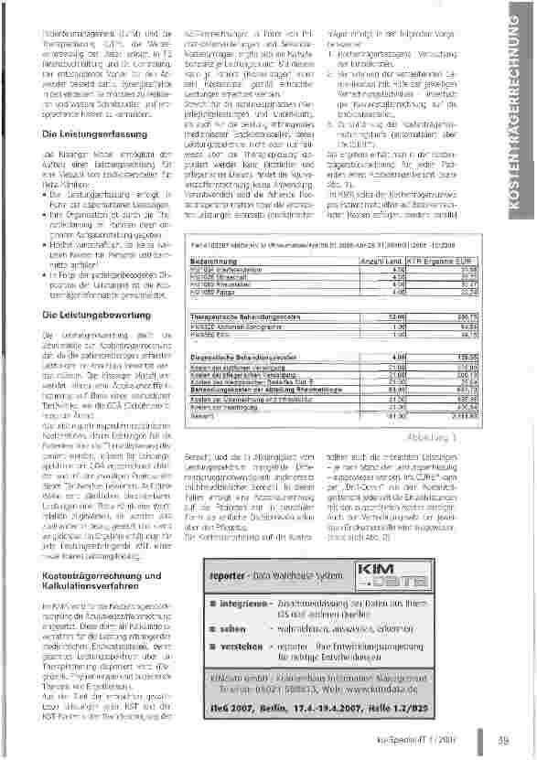 Vorschauseite 2: Das Kissinger ModellKostenträgerrechnung in der Rehabilitation