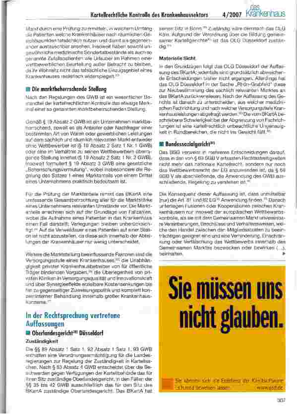 Vorschauseite 2: Kartellrechtliche Kontrolle des Krankenhaussektors