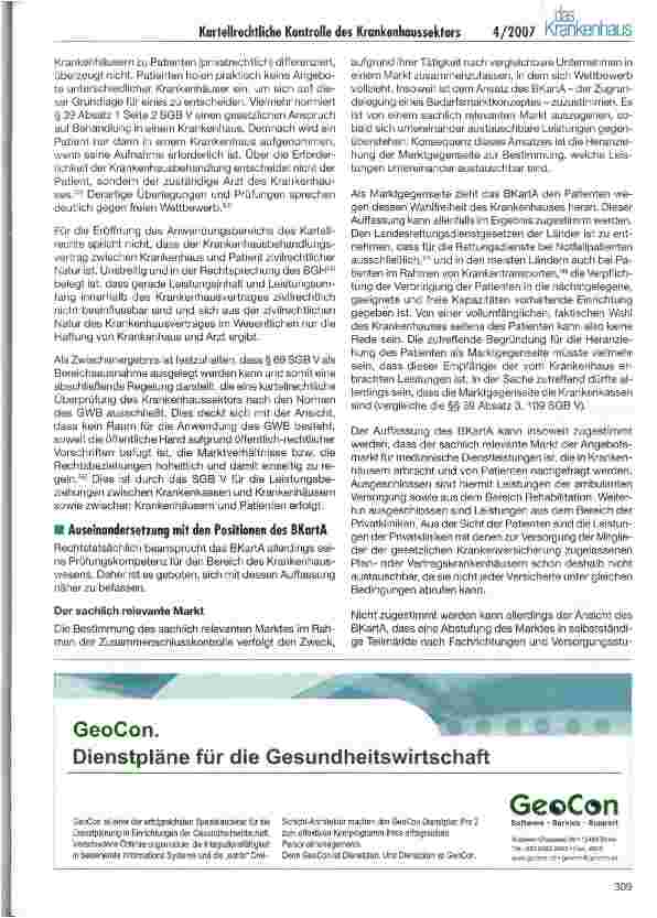 Vorschauseite 4: Kartellrechtliche Kontrolle des Krankenhaussektors