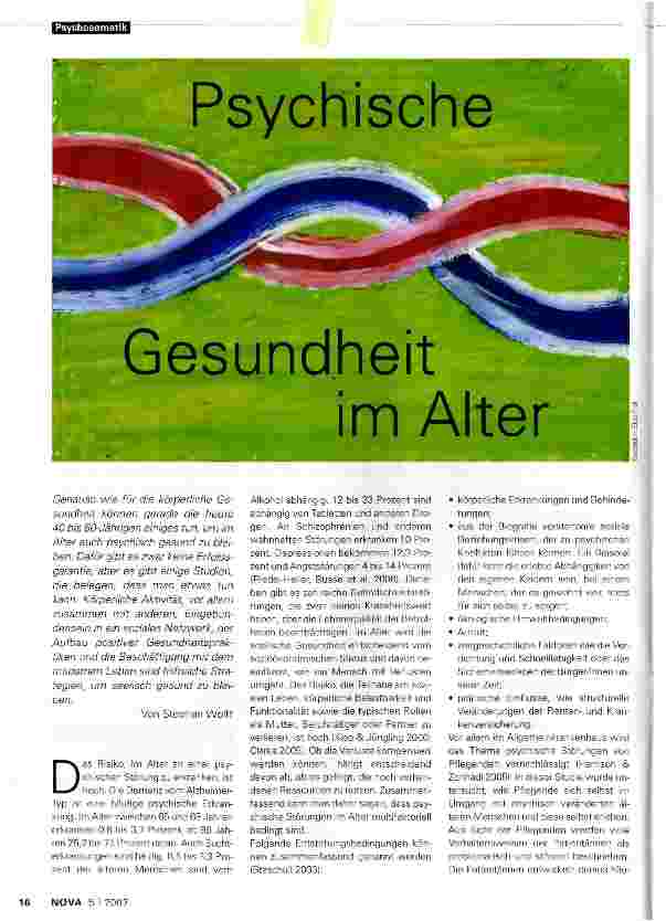 Vorschauseite 1: Psychische Gesundheit im Alter