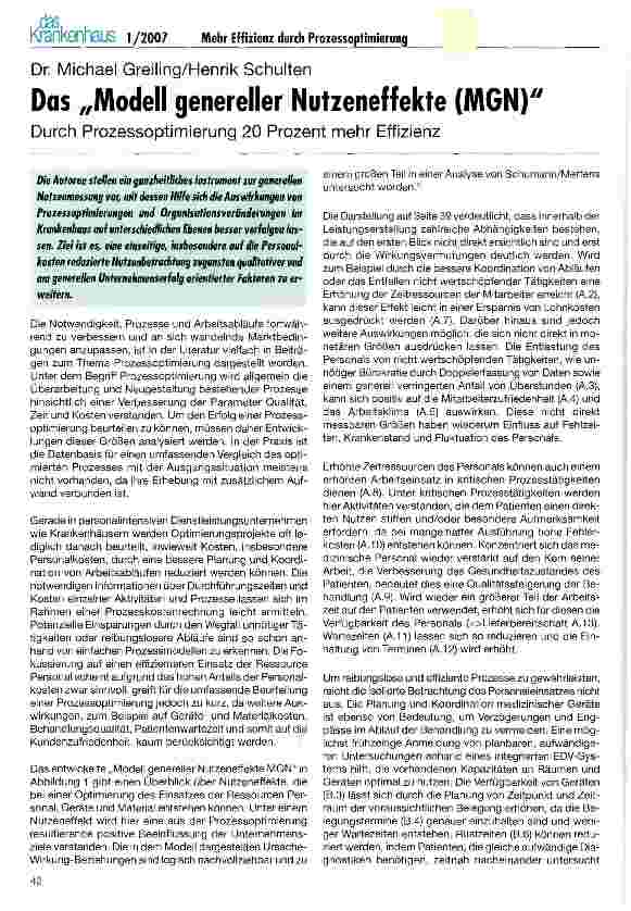 Vorschauseite 1: Das Modell genereller Nutzeneffekte (MGN)