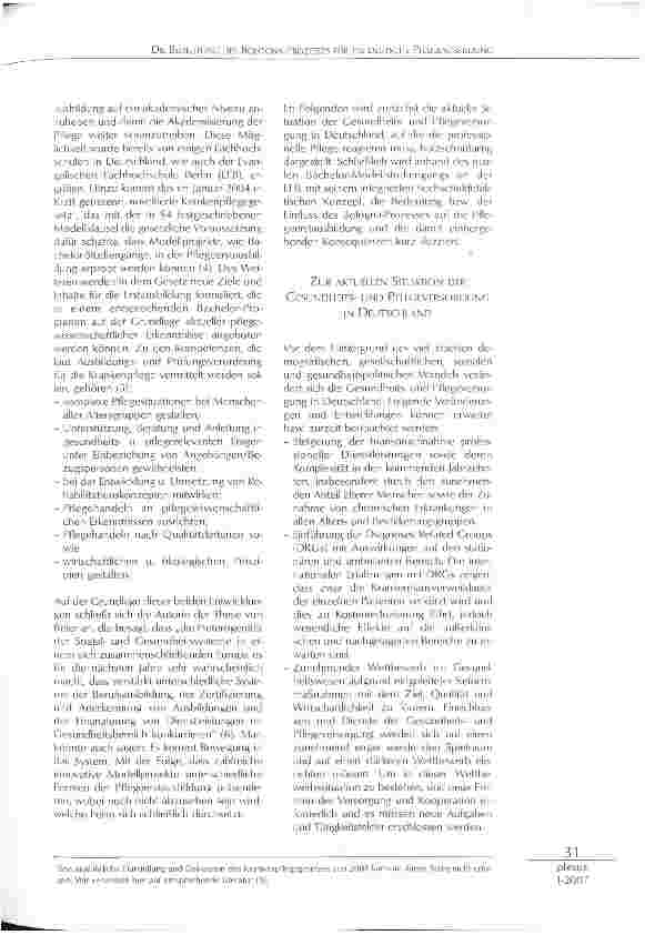 Vorschauseite 2: DIE BEDEUTUNG DES BOLOGNA-PROZESSES FÜR DIE DEUTSCHE PFLEGEAUSBILDUNG - WAS WIRD SICH PROSPEKTIV UNTER DEMFOKUS INTERNATIONALITÄT VERÄNDERN?
