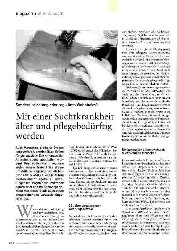 Vorschauseite 1: Mit einer Suchtkrankheit älter und pflegebedürftig werden