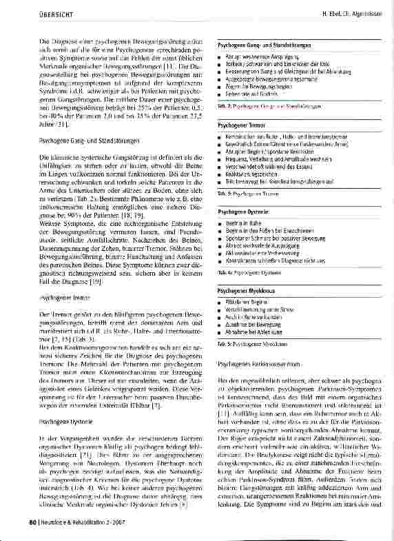 Vorschauseite 3: Diagnose und Therapie von psychogenen Bewegungsstörungen