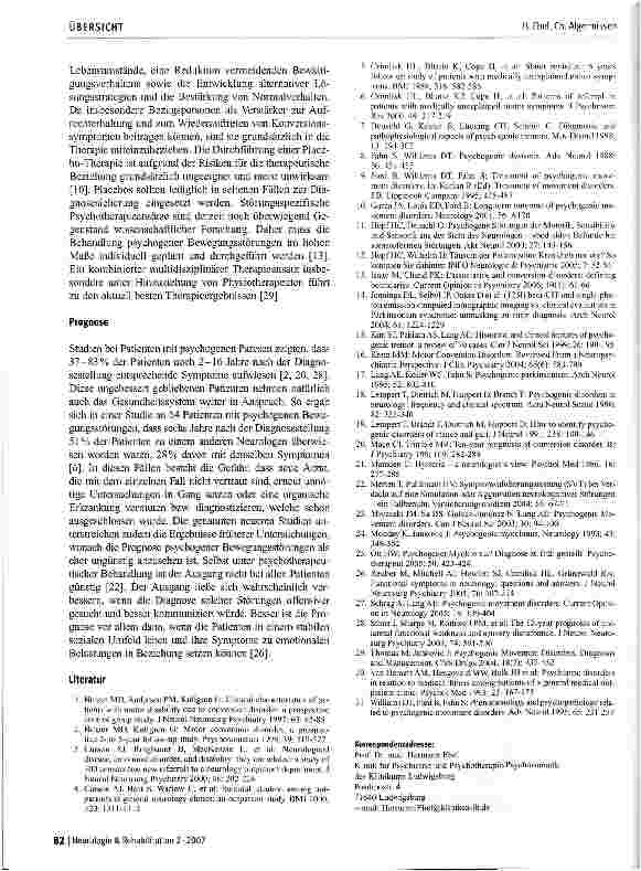 Vorschauseite 5: Diagnose und Therapie von psychogenen Bewegungsstörungen