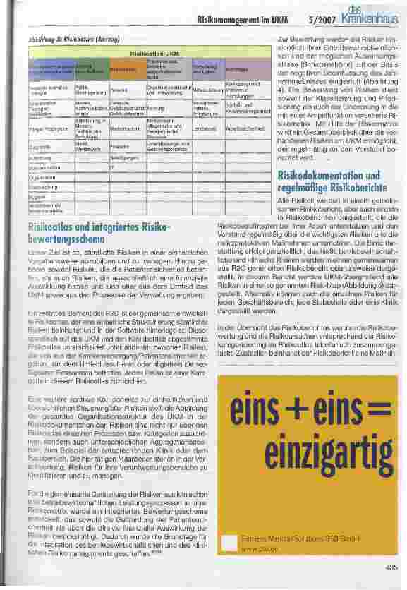 Vorschauseite 6: Einführung eines softwareunterstützten integrierten und ganzheitlichen Risikomanagements im Universitätsklinikum Münster