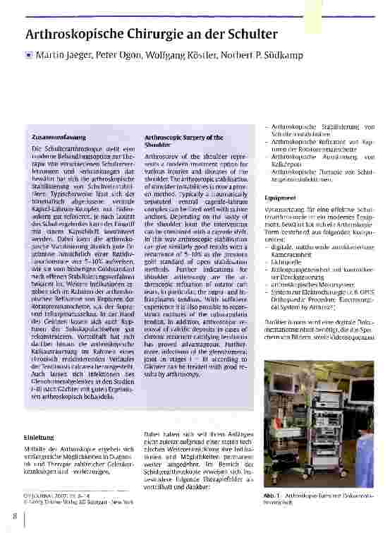 Vorschauseite 1: Arthroskopische Chirurgie an der Schulter