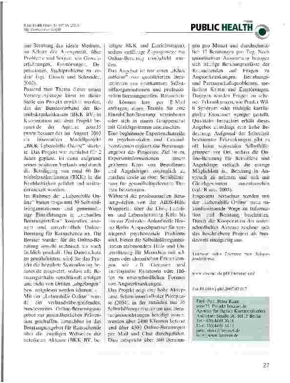 Vorschauseite 2: Rat und Hilfe aus dem Netz - Neue Zugangswege für Ratsuchende durch die BKK Lebenshilfe Online