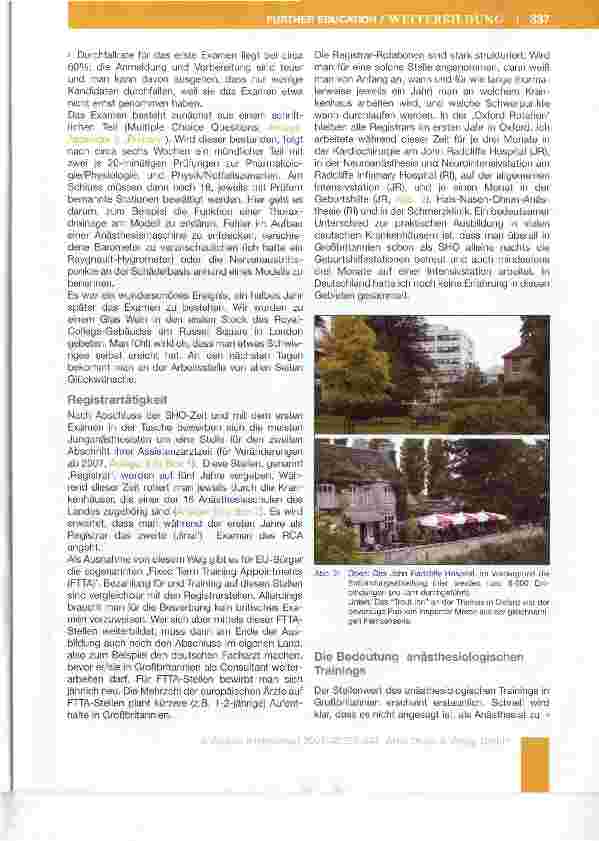 Vorschauseite 3: Wechsel im vollen Galopp: Notizen aus einer anästhesio logischen Facharztweiterbildung in Großbritannien