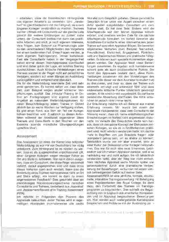 Vorschauseite 4: Wechsel im vollen Galopp: Notizen aus einer anästhesio logischen Facharztweiterbildung in Großbritannien