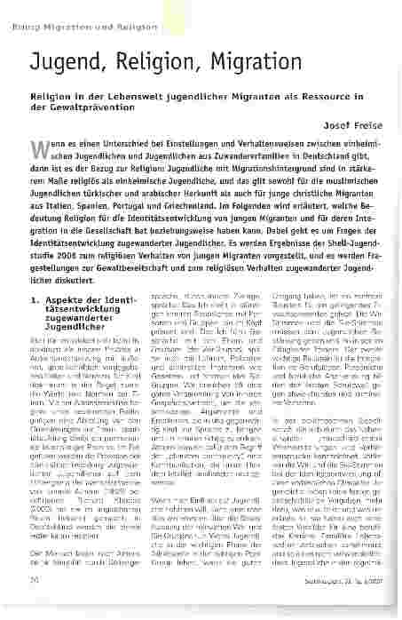Vorschauseite 1: Jugend, Religion, Migration