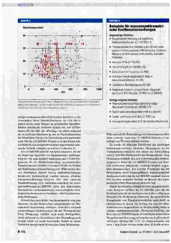 Vorschauseite 6: Massenspektrometrie in der Medizin - Stellenwert der molekularen Analytik