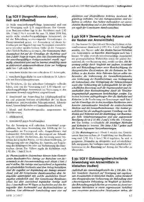 Vorschauseite 2: Neufassung der wichtigsten pharmarelevanten Bestimmungen durch das GKV-Wettbewerbsstärkungsgesetz