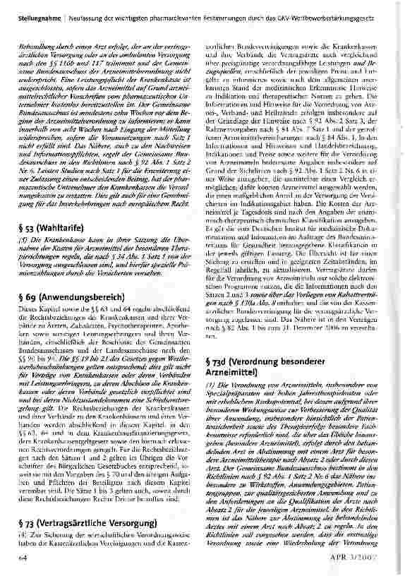 Vorschauseite 3: Neufassung der wichtigsten pharmarelevanten Bestimmungen durch das GKV-Wettbewerbsstärkungsgesetz