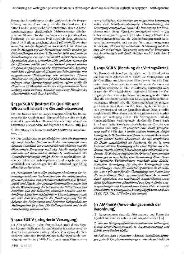 Vorschauseite 6: Neufassung der wichtigsten pharmarelevanten Bestimmungen durch das GKV-Wettbewerbsstärkungsgesetz