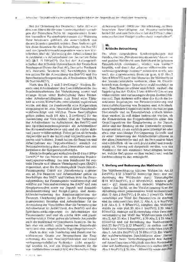 Vorschauseite 4: Das Wahlrecht zur Personalvertretung im Rahmen der Umgestaltung der öffentlichen Verwaltung