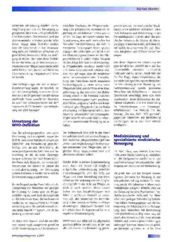 Vorschauseite 2: Medizinisierung und Ökonomisierung in der Behindertenhilfe