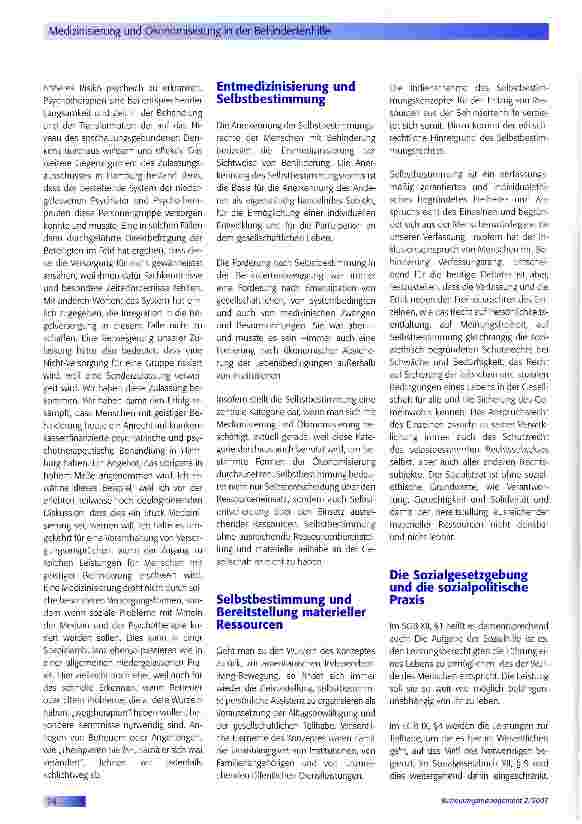 Vorschauseite 3: Medizinisierung und Ökonomisierung in der Behindertenhilfe