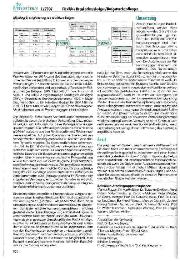 Vorschauseite 3: Flexibles Krankenhausbudget und Budget Verhandlungen - quo vadis?
