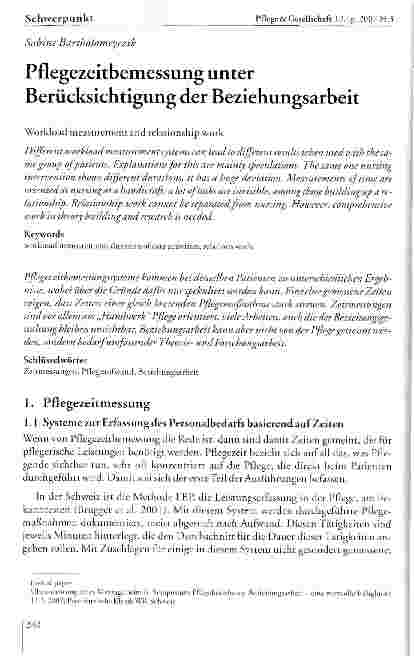 Vorschauseite 1: Pflegezeitbemessung unter Berücksichtigung der Beziehungsarbeit