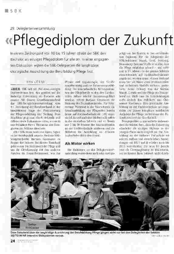 Vorschauseite 1: Pflegediplom der Zukunft muss ein Bachelor sein