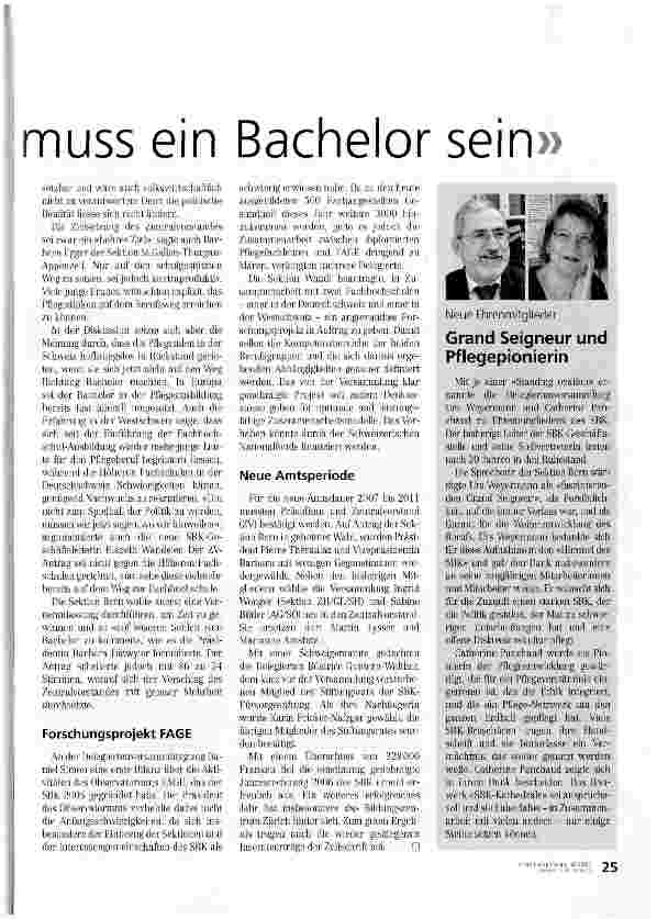 Vorschauseite 2: Pflegediplom der Zukunft muss ein Bachelor sein