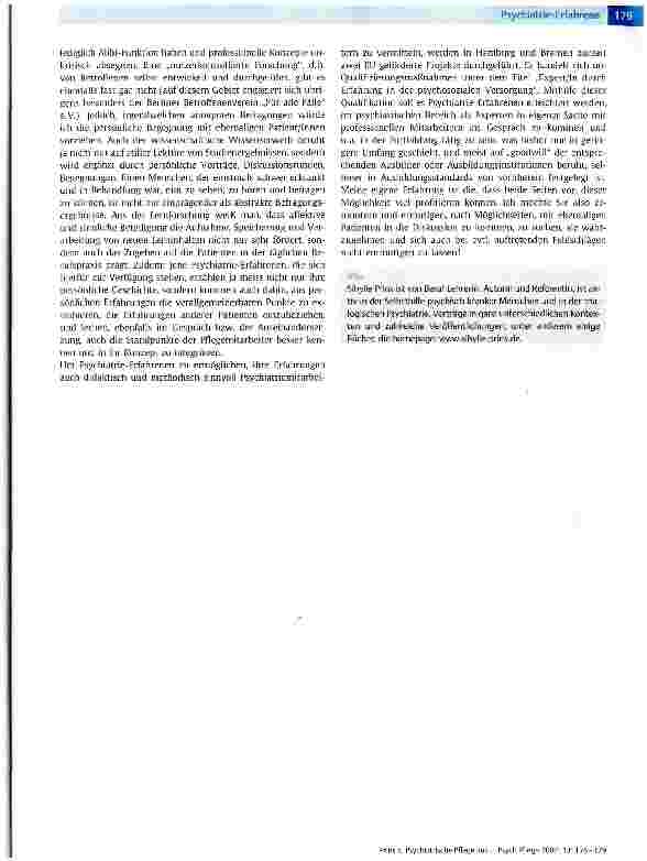 Vorschauseite 4: Psychiatrische Pflege aus Sicht einer Psychiatrie Erfahrenen