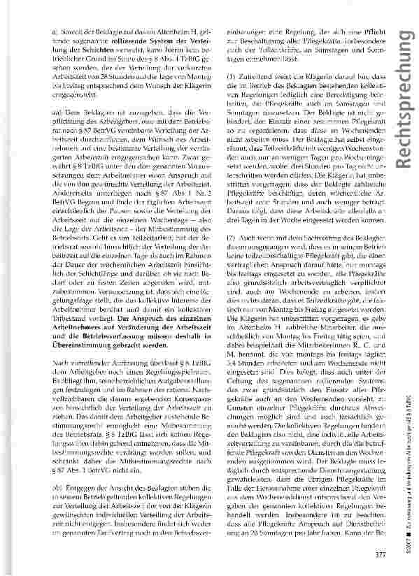 Vorschauseite 6: Zur Verkürzung und Verteilung der Arbeitszeit gemäß § 8 TzBfG