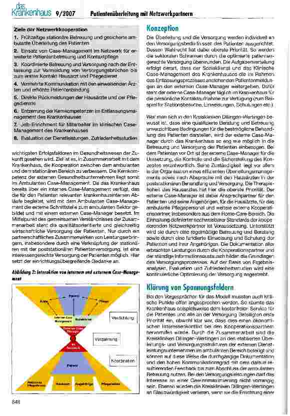 Vorschauseite 4: Patientenüberleitung mit Netzwerkpartnern als strategisches Instrument bei der Versorgung einer Region