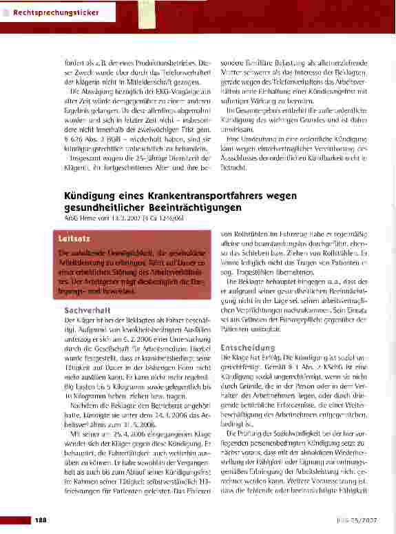 Vorschauseite 3: Fristlose Kündigung einer Medizinisch-Technischen Laborassistentin wegen privater Telefonate und anderer länger zurückliegender Ereignisse