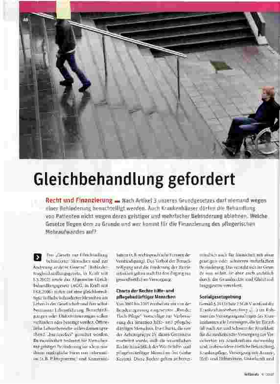 Vorschauseite 1: Gleichbehandlung gefordert