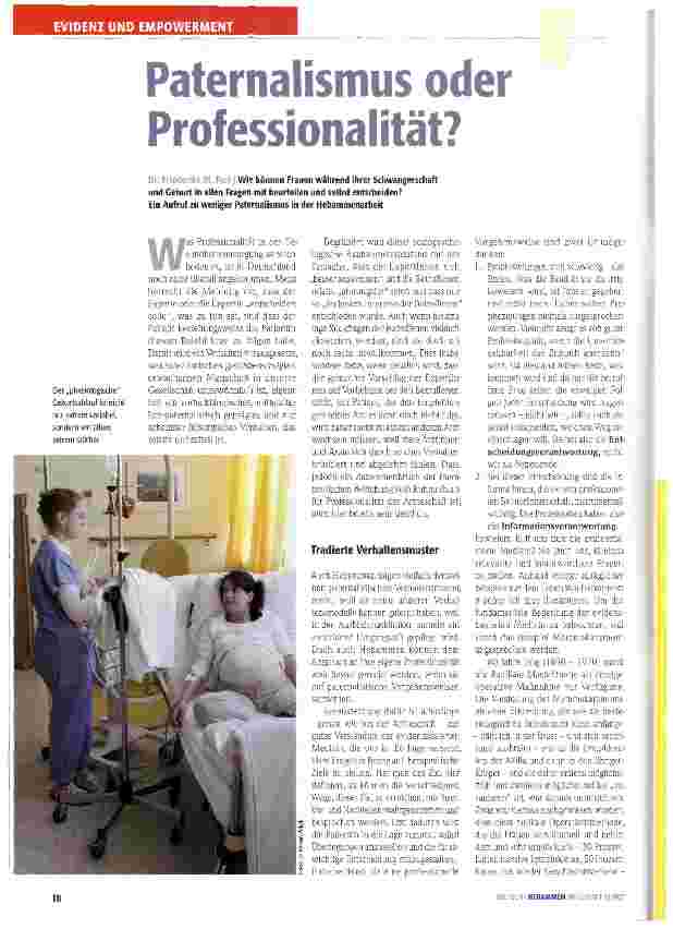 Vorschauseite 1: Paternalismus oder Professionalität?