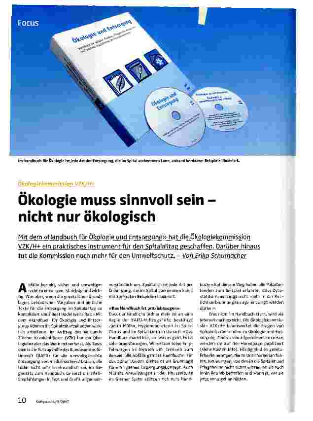 Vorschauseite 1: Ökologie muss sinnvoll sein -nicht nur ökologisch