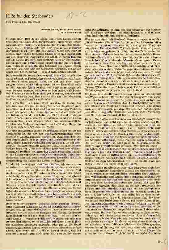 Vorschauseite 1: Hilfe für den Sterbenden