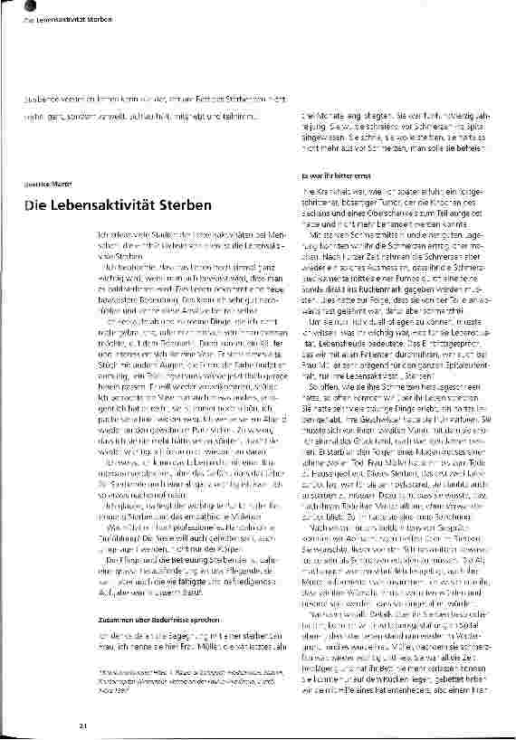 Vorschauseite 1: Die Lebensaktivität Sterben