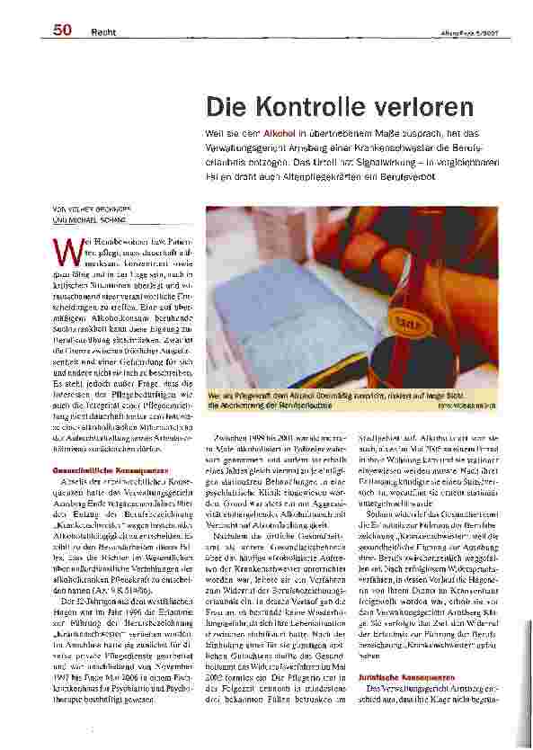 Vorschauseite 1: Die Kontrolle verloren