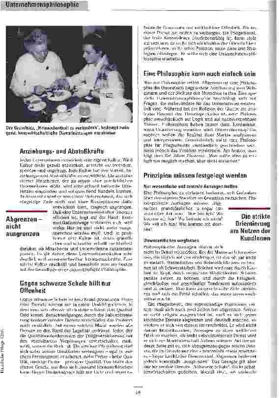 Vorschauseite 4: Position beziehen - und nie den roten Faden verlieren Eine eigenständige Unternehmenskultur auf der Basis einer Unternehmungsphilosophie für Pflegedienste
