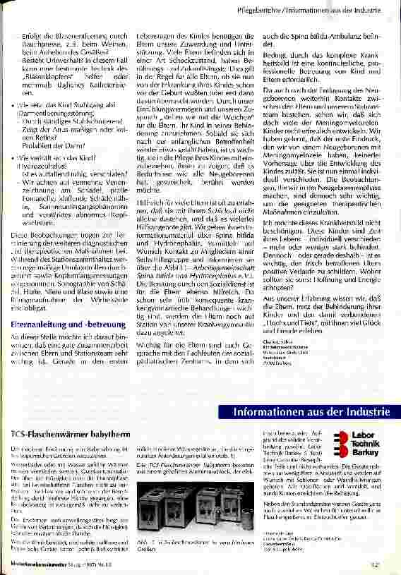 Vorschauseite 2: Pflege eines Neugeborenen mit Meningomyelozele