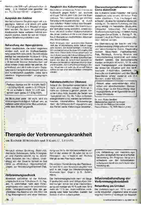 Vorschauseite 1: Therapie der Verbrennungskrankheit