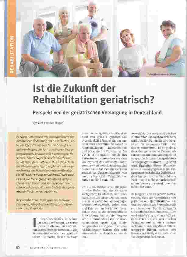 Vorschauseite 1: Ist die Zukunft der Rehabilitation geriatrisch?