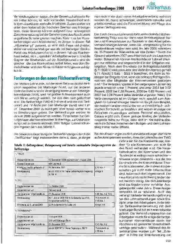 Vorschauseite 2: Erwartungen an die Lohntarifverhandlungen 2008