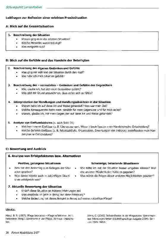 Vorschauseite 2: Besondere berufliche Situationen reflektieren