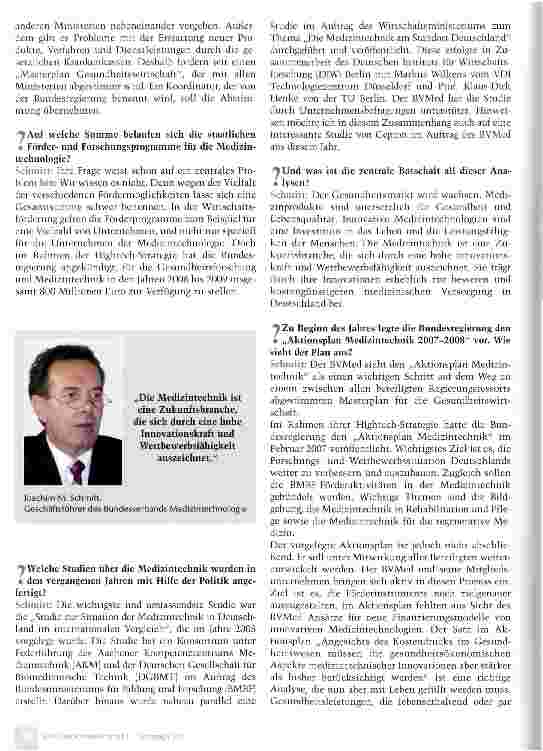 Vorschauseite 2: Medizintechnik setzt sich für besser abgestimmte Förderung ein