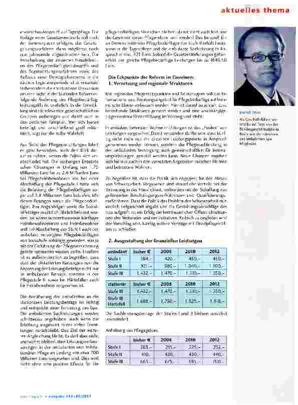 Vorschauseite 2: Pflegereform: Wichtiger Schritt zur Verbesserung der Situation von mehr als zwei Millionen Pflegebedürftigen!