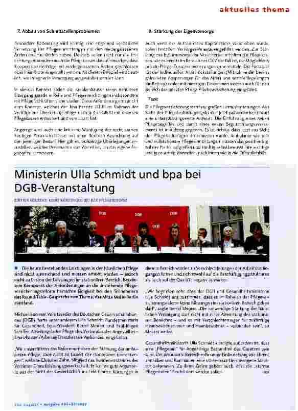 Vorschauseite 4: Pflegereform: Wichtiger Schritt zur Verbesserung der Situation von mehr als zwei Millionen Pflegebedürftigen!