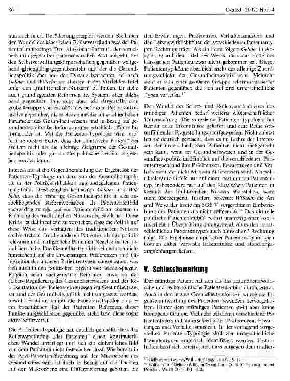 Vorschauseite 6: Die Rolle des Patienten im Gesundheitswesen und in der Gesundheitspolitik